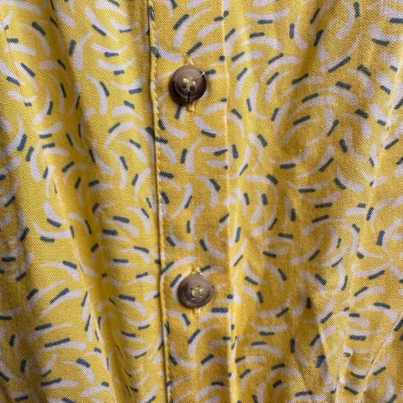 Anthropologie Maeve Blithe Sprinkle Print Collared Yellow Button Down Blouse - Picture 5 of 9